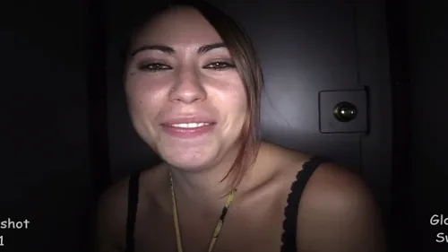 Gloryhole Swallow - Alice 1st Visit Licks Cum Off